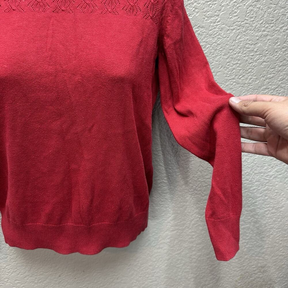 Banana Republic Lofty Crewneck Sweater Womens Petite XS Red Knit Pullover - Picture 5 of 12